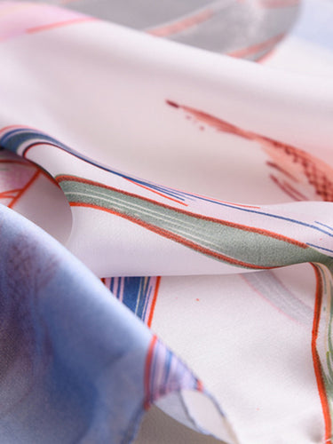 الأزهار القديمة المطبوعة حرير تقليد وشاح شال