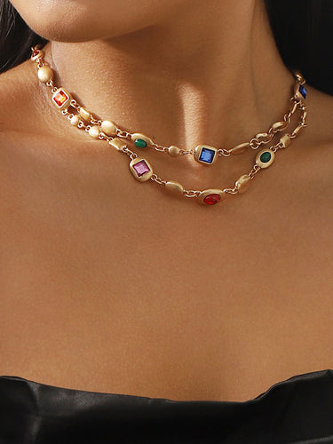 Accesorios de collares geométricos de dos capas