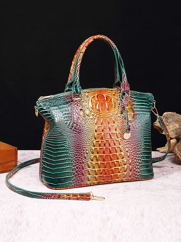 Bolsos de articulación divididos con estampado de cocodrilo