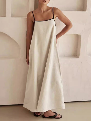 Vestidos de spaghetti de espagueti divididos sueltos de una línea