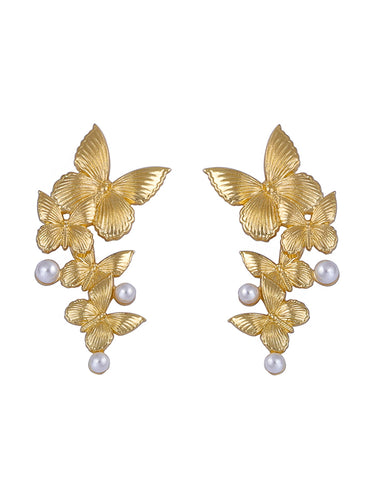 1715106 Butterfly Shape Shiny Earrings Accessories