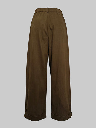 Loose Wide Leg Solid Color Split-Joint Pants Trousers