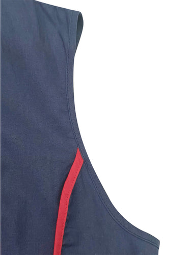 A-lijn losse zakken in contrasterende kleuren Split-joint Maxi-jurken met ronde hals
