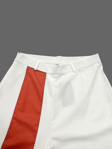 1652703 Batwing Sleeves Half Sleeves Solid Color Top + Contrast Color Wide Leg Pants Two Pieces Set