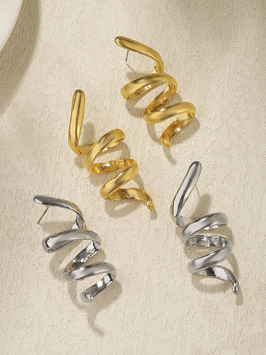 1491041 Solid Color Spirality Earrings Accessories