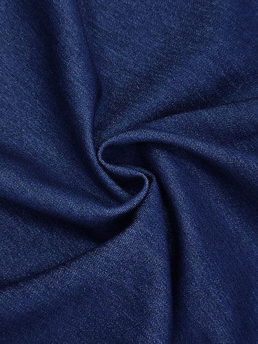 High Waisted Loose Elasticity Pockets Solid Color Zipper Jean Pants Bottoms