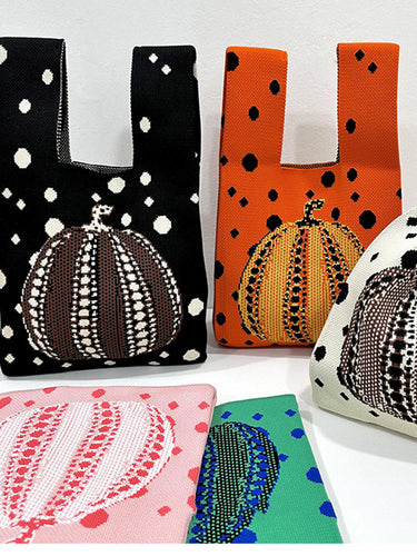 Polka-Dotスプリットジョイント織りバッグハンドバッグ