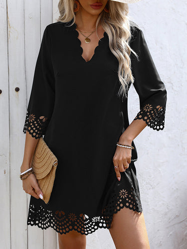A-LINE HOLTE HOLLE SOLID Color V Mini Vestidos