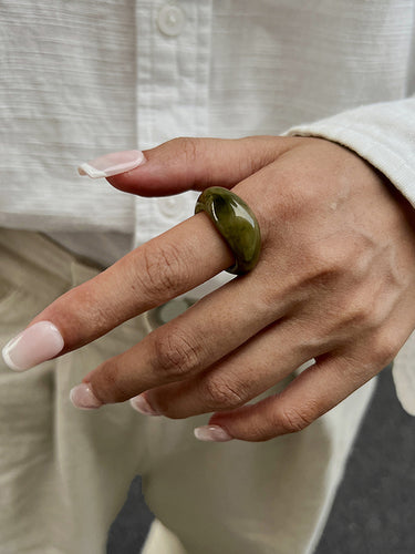 1718695 Geometric Shiny Slightly Sheer Rings Accessories