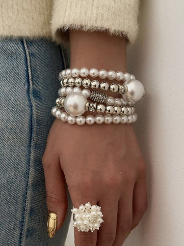 Accesorios de pulsera brillante con cuentas de cinco piezas