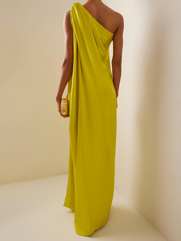 Dresses for Women | Long Sleeves,Solid Color,Split-Joint,Loose,Pleated ...