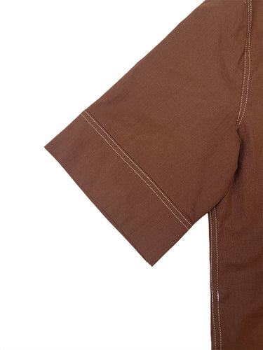 Lose, kurze Ärmel, Taschen, einfarbig, Reißverschluss, Stehkragen, Overalls