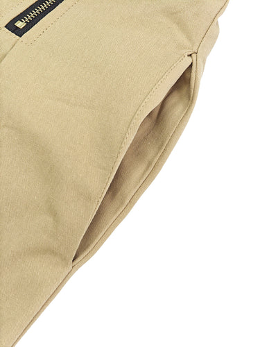 1780726 High Waisted Wide Leg Elasticity Pleated Pockets Solid Color Zipper Capri-Pants Cropped Trousers
