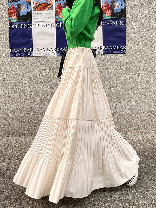 High Waisted Loose Plaid Split-Side Tied Waist Skirts Bottoms main image 1