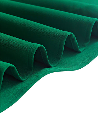 A-Line hohe taillierte plissierte Feste Farbe Split-Joint Rund-Hals Maxi Kleider