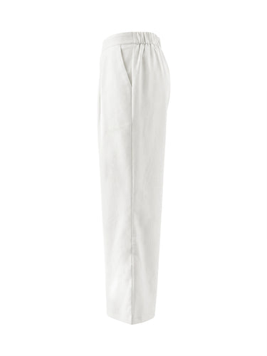 High Waisted Loose Pockets Solid Color Pants Trousers