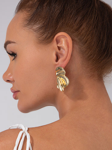 1729318 Irregularity Flower Shape Earrings Accessories