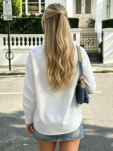 Batwing Sleeves Long Sleeves Buttoned Solid Color Lapel Blouses&Shirts Tops
