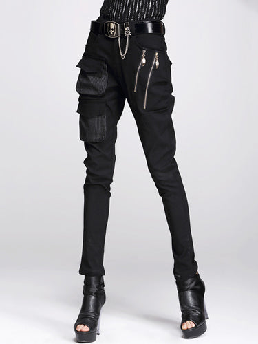 Numero split cool originale con tasche pantaloni casual con cerniera