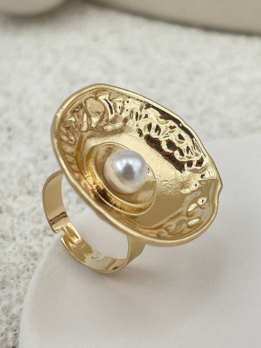 1716773 Geometric Pleated Shiny Rings Accessories