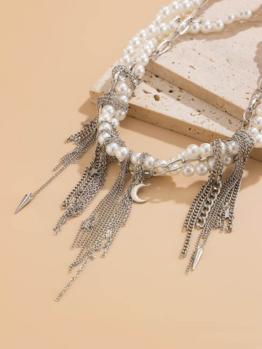 1749977 Chains Geometric Tasseled Necklaces Accessories