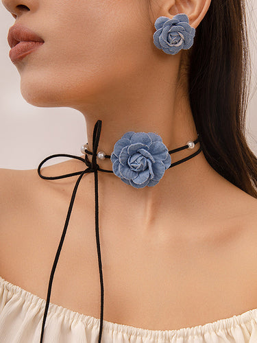Forma de cuentas de la flor del delantera Pendientes de collares accesorios accesorios