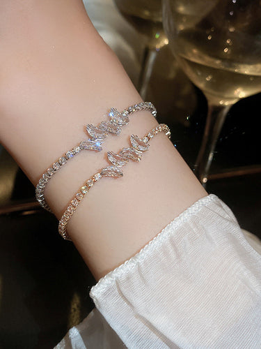 Accesorios de brazalete brillante ajustable de piedras geométricas