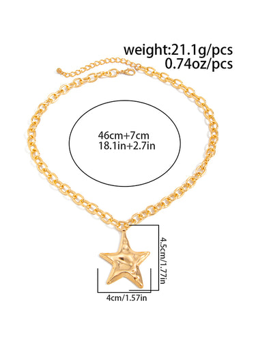 1718868 Chains Shiny Star Shape Necklaces Accessories