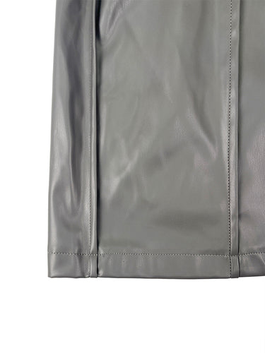Pantaloni a gamba larga con cerniera tinta unita con tasche a pieghe elastiche a vita alta