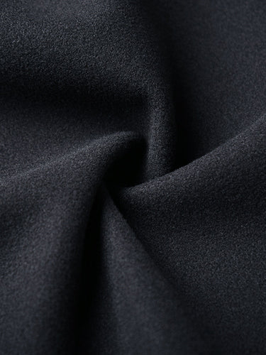 1720706 Long Sleeves Loose Buttoned Contrast Color Pockets Stand Collar Woolen Coat