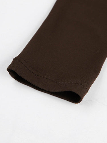 1739860 Vestidos largos ajustados con cuello redondo y talle alto sin espalda de color sólido