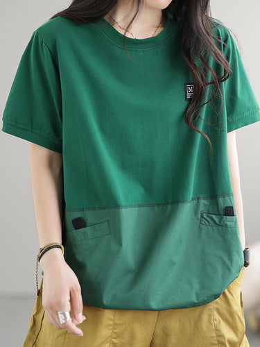 Camisetas de cuello redondo de manga corta suelta de mangas cortas
