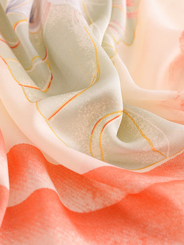 الأزهار القديمة المطبوعة حرير تقليد وشاح شال