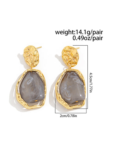 1718925 Irregularity Geometric Shiny Earrings Accessories