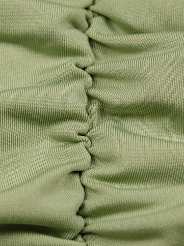 1726123 Bodycon Long Sleeves Elasticity Pleated Solid Color Off-The-Shoulder Mini Dresses