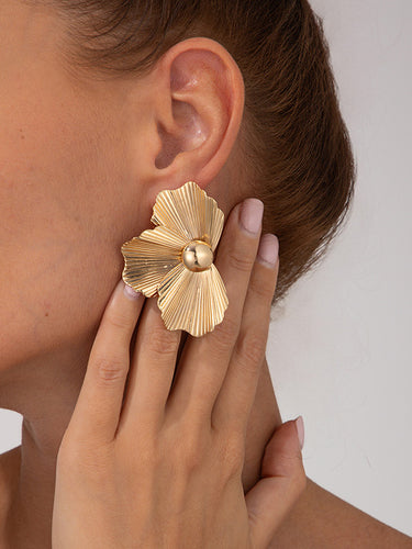 1729171 Irregularity Flower Shape Earrings Accessories