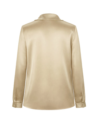 1748404 Long Sleeves Loose Solid Color Heaps Collar Blouses&Shirts Tops