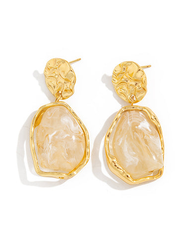 1718922 Irregularity Geometric Shiny Earrings Accessories