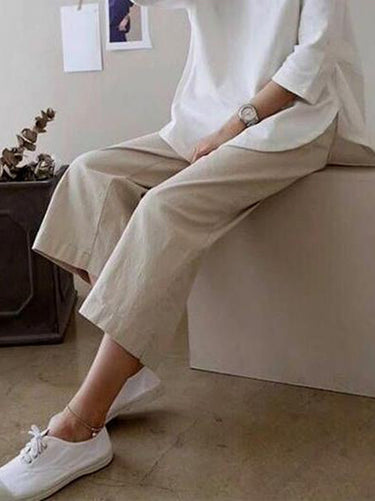 5 ألوان خط فضفاض غير رسمي بالإضافة إلى سروال عريض الساق