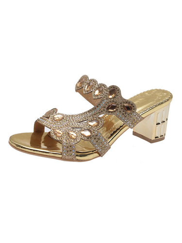 1775828 Square Open Toe Rhinestone Pumps