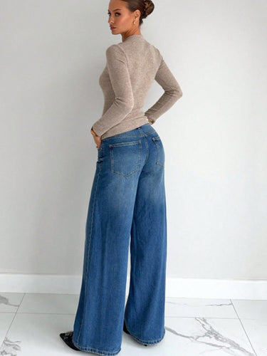 1737274 Irregularity Long Sleeves Asymmetric Buckle Contrast Color Hollow Pleated Ribbed Knit Split-Joint Bow Collar Blouses&Shirts Tops