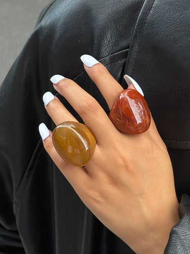 1729219 Irregularity Geometric Shiny Rings Accessories