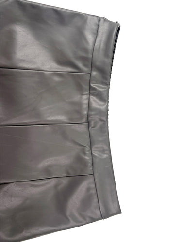 Pantaloni a gamba larga con cerniera tinta unita con tasche a pieghe elastiche a vita alta