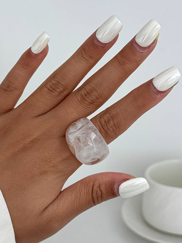 1718803 Geometric Shiny Slightly Sheer Rings Accessories