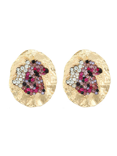 1715163 Irregularity Geometric Rhinestone Shiny Earrings Accessories