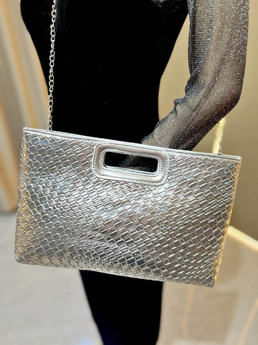 1740343 Chains Geometric Shiny Snakeskin Crossbody Bags Evening Bags & Clutches