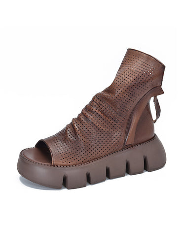 1133246 High-Top Open Toe Mesh Zipper Platform Shoes Sandals