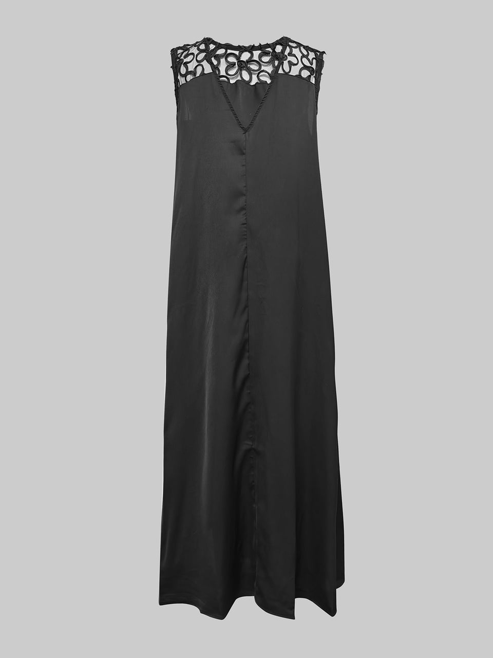 Sleeveless Hollow Pleated Split-Joint Round-neck Maxi Dresses main image 1
