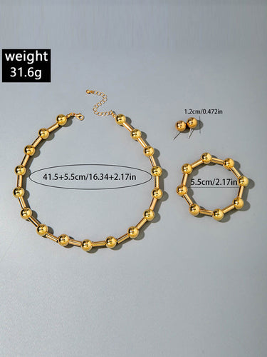 1784913 Geometric Solid Color Bracelet Accessories Earrings Accessories Necklaces Accessories