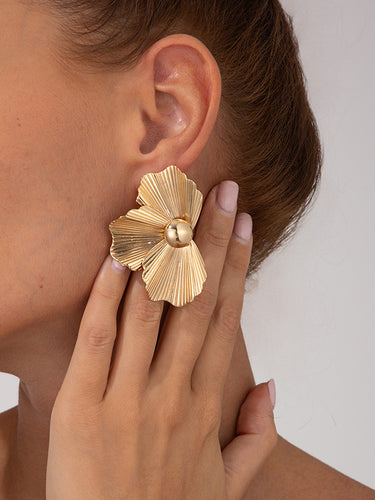 1729157 Irregularity Flower Shape Earrings Accessories